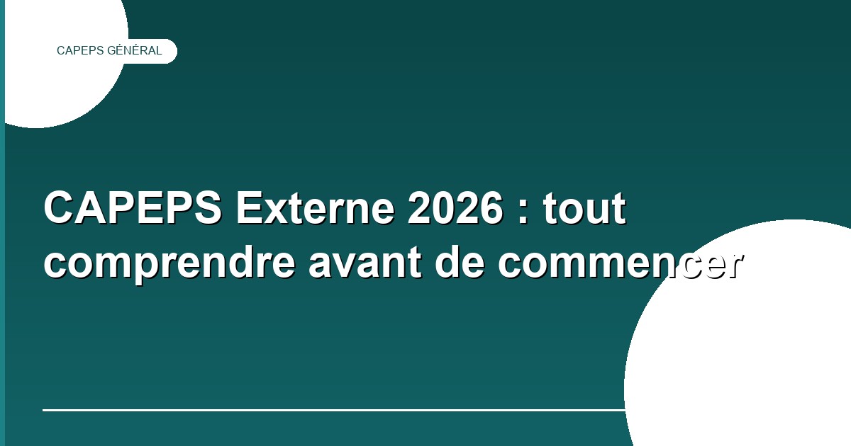 Candidat qui prépare le CAPEPS externe
