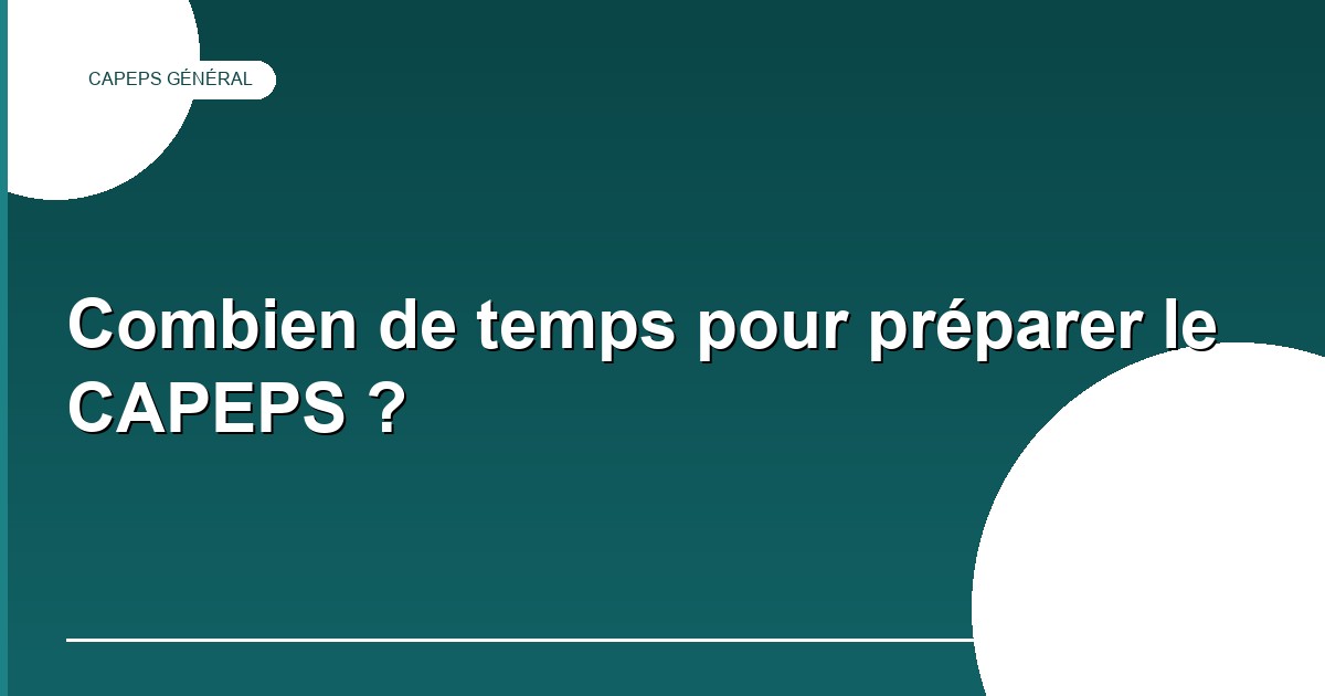 Planifier sa préparation au CAPEPS