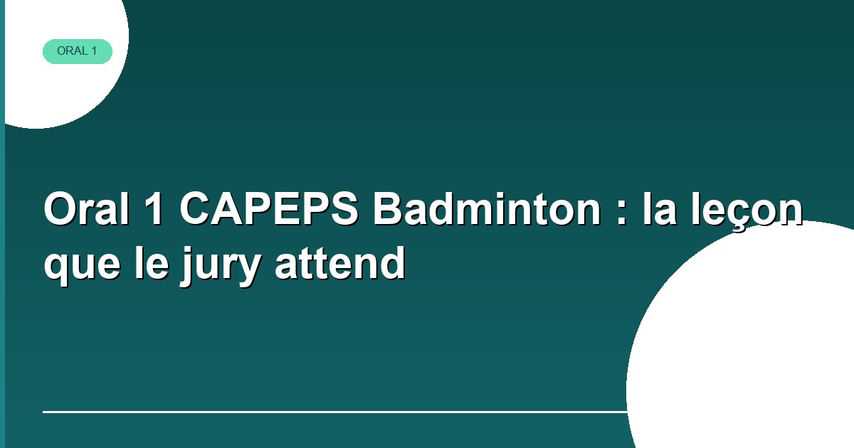 Oral 1 CAPEPS Badminton