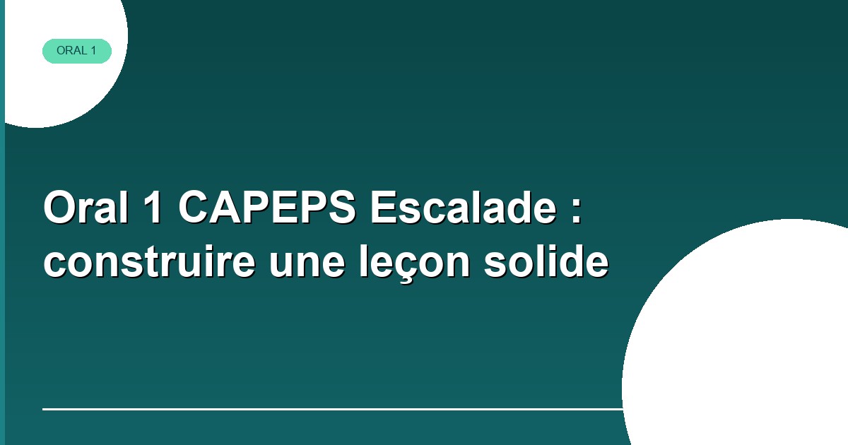 Oral 1 CAPEPS Escalade