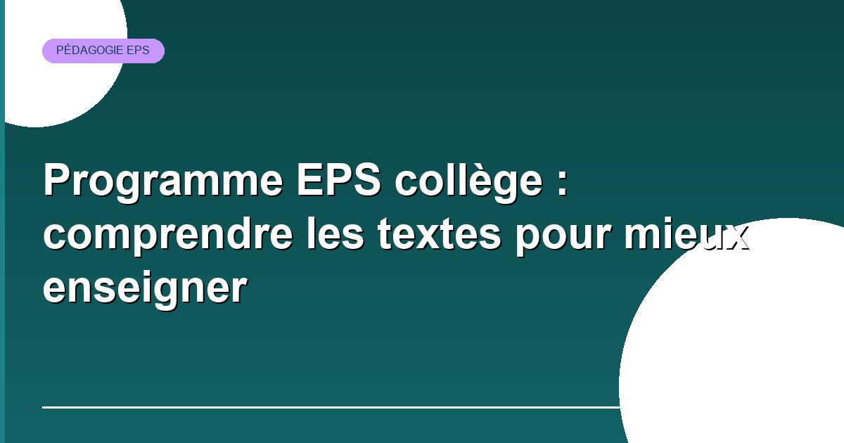 Programme EPS collège