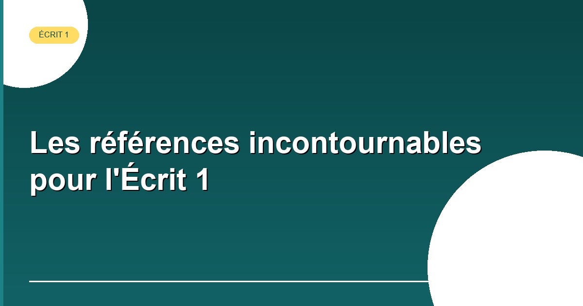Les références pour l'Écrit 1 CAPEPS